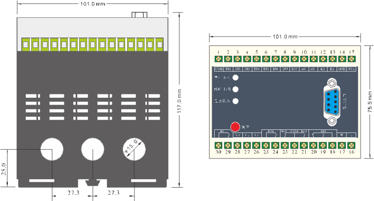SJD550系列電動機保護控制器外形尺寸